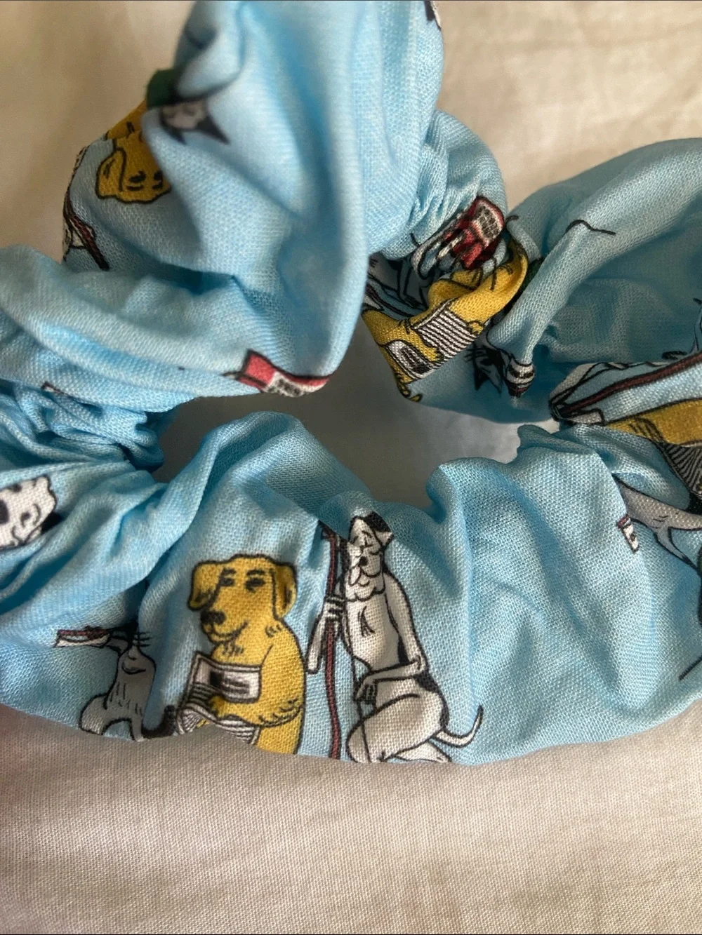 Fort George Brewing Dog IPA Beer Sky Blue Scrunchie Hair Accessory Brand New
